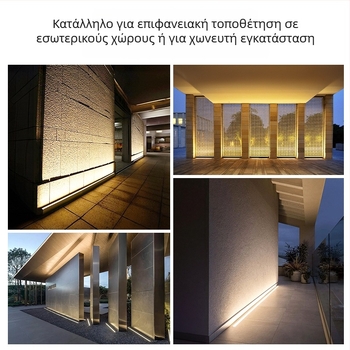 Εξωτερικό φώτισμα τοίχου με πλύση τοίχου, αδιάβροχο, υψηλή φωτεινότητα, φωτισμός τοπίου, εντοιχισμένο μακρύ φωτιστικό στο έδαφος