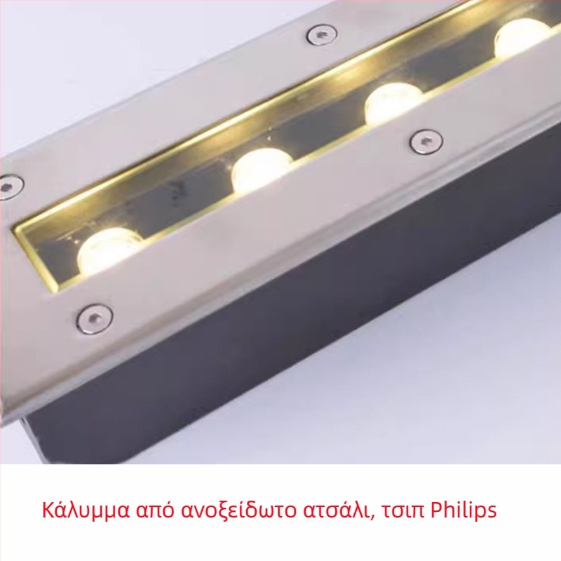Εξωτερικό ανθεκτικό στο νερό ενσωματωμένο γραμμικό LED φως από ανοξείδωτο ατσάλι για πλατείες, πάρκα και διαδρόμους