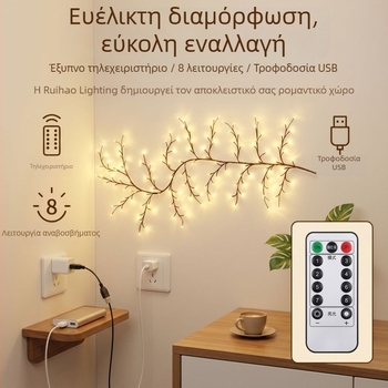 LED φώτα αμπέλου με 144 LED, φώτα σε κλαδιά, εφέ αστρικού ουρανού, διακόσμήση τοίχου, φωτισμός για την ατμόσφαιρα δωματίου