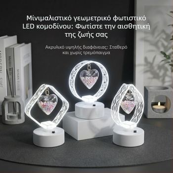 Ακρυλική νυχτερινή λάμπα υπνοδωματίου, συμπαγής λαμπτήρας γραφείου για ατμόσφαιρα πάρτι, δώρο γενεθλίων, διακόσμηση γραφείου