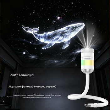 2026 USB Λάμπα Αστέρια με Προβολή, Ατμοσφαιρικό Φωτιστικό Νυχτερινών για Παιδιά, Προβολέας για Αυτοκίνητο με Σελήνη