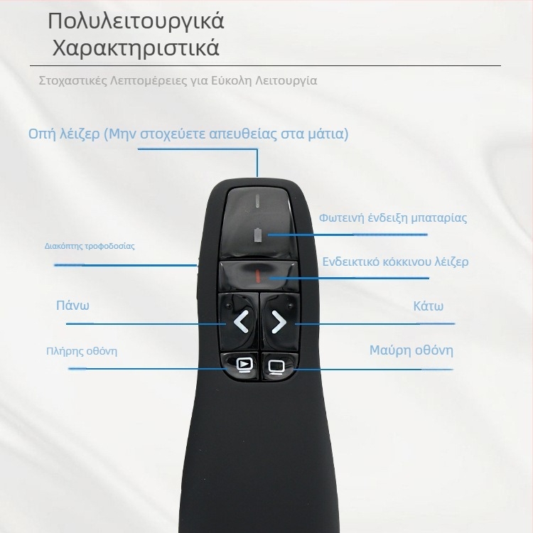 Δείκτης με υπέρυθρο λέιζερ USB για PowerPoint — δείκτης αλλαγής σελίδων για διδασκαλία και παρουσιάσεις