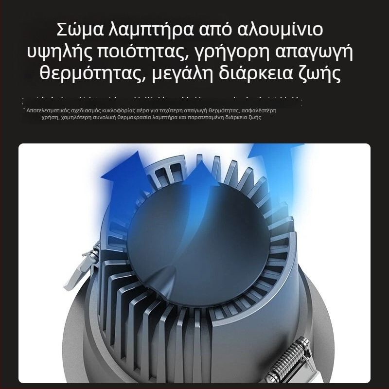 LED ενσωματωμένος προβολέας για ξενοδοχεία, εμπορική και οικιακή χρήση, αντιθάμπωμα φωτισμός φόντου τοίχου, αλουμινένιο σώμα, 9W, 3000-6000K