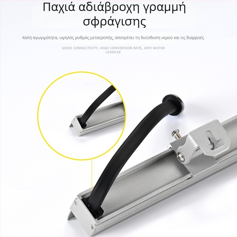 LED γραμμικός φωτισμός τοίχου εξωτερικός, με στρογγυρή οπή και διαφράγμα, αρχιτεκτονικός φωτισμός RGB περιγράμματος