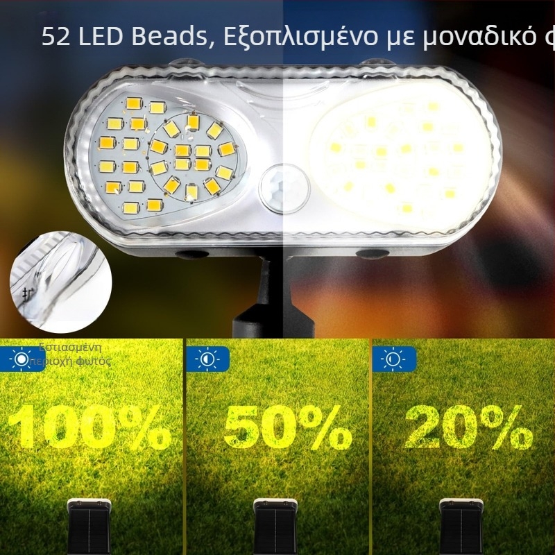 LED ηλιακό φωτιστικό κήπου, εξωτερικό αδιάβροχο φως με αισθητήρα, φωτισμός ατμόσφαιρας κήπου