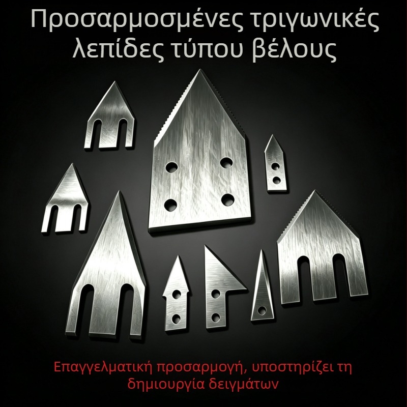 Υψηλής ποιότητας μηχανικές λεπίδες κοπής από καρβίδιο για μηχανές — προσαρμοσμένες τριγωνικές λεπίδες με αιχμή βέλους, με σχέδια και δείγματα