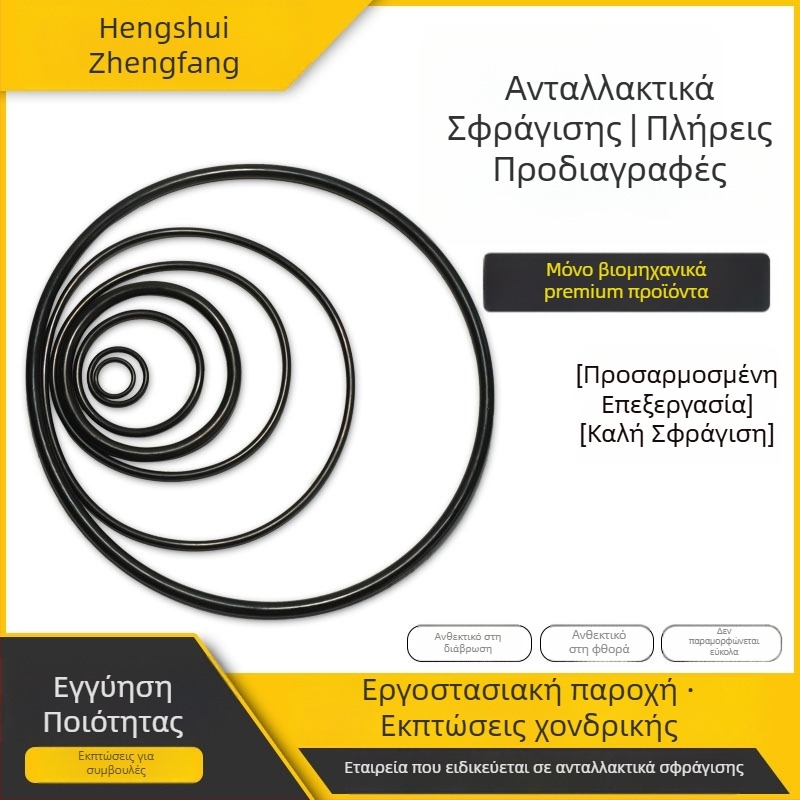 Ο‑δακτύλιος σφράγισης από Fluorinated Nitrile Rubber, αντοχή σε πετρέλαιο και υψηλές θερμοκρασίες