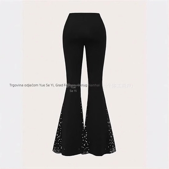 Nove ženske seksi hlače visokog struka, širokih nogavica, ležerne, metalik blještave, zvonaste, hlače za karnevalsku zabavu