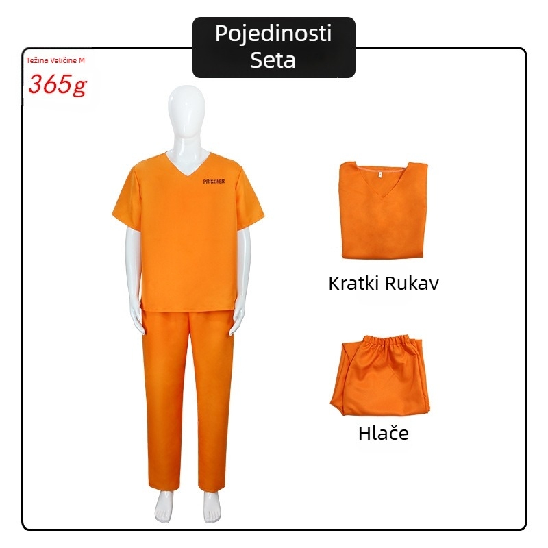 Noć vještica, narančasti zatvorski kostim za odrasle, zatvorska uniforma, zatvorska uniforma, kostim zatvorenika, igranje uloga, dječja zatvorska uniforma