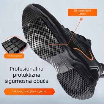 Src protuklizne cipele, lagane kuhinjske cipele otporne na ulje, muške udobne i izdržljive, pletene s muhom, nove hotelske protuklizne cipele, veleprodaja kuharskih cipela