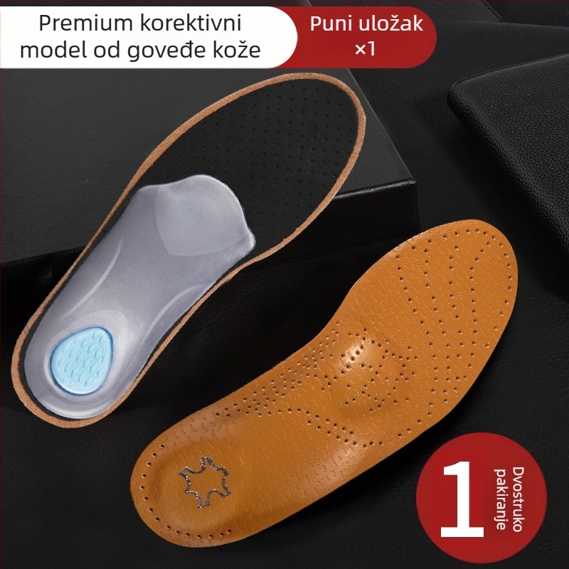 Kožni uložak za noge tipa 0, ravno stopalo za muškarce i žene, potpora za svod stopala XO, unutarnji uložak za korekciju valgusa stopala s osam znakova, veleprodaja