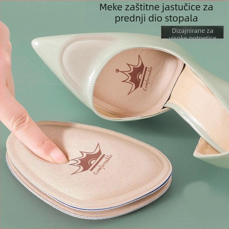 Cipele s visokom petom, prednji jastučić za dlan, ženske, neklizajuće, prozračne, upijajuće znoj, spužvaste, protiv habanja, cipele s jastučićima pola veličine, velika promjena, mala veleprodaja
