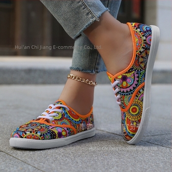 Popularne platnene cipele nepravilnih boja za žene u europskim i američkim prekograničnim trgovinama, proljetne i jesenske cipele, veleprodaja korejskih uličnih ležernih i svestranih tenisica