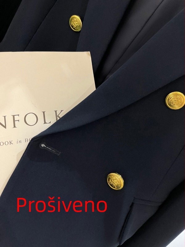 Novo tamnoplavo odijelo za žene većih veličina, luksuzno, bucmasto djevojačko, plus pamučno formalno odijelo [1115]]