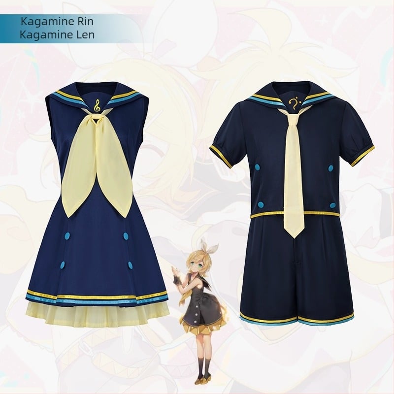 Odjeća za cosplay Gemini u tonu ogledala, povezana zvona u tonu ogledala, virtualni idol, odjeća za mornare, kratka odjeća za cosplay
