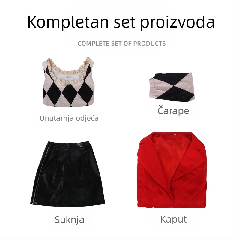 Cos haljina za Clown Woman 2 Hallie Quinn igra isti stil Halloween cosplay anime haljina za prerušavanje