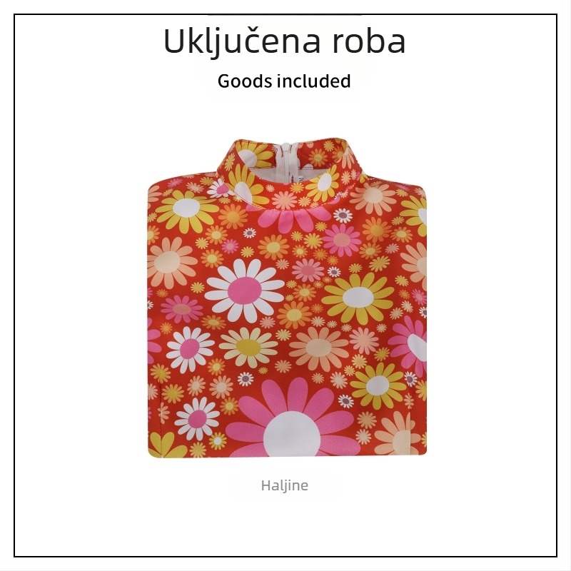 Novi prekogranični vrući kostim za Noć vještica s printom hipija iz 60-ih, retro ženske trubačke filmove i televiziju s odjećom