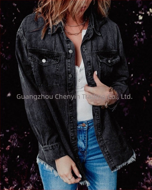 Najprodavanija jesenska europska i američka ulična moda traper Lapel široka jednostavna ženska košulja u tri boje pet veličina