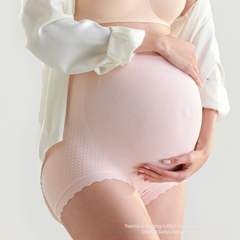 Donje rublje za trudnice, posebno za trudnice, visoki struk za trudnice u ranoj, srednjoj i kasnoj menstruaciji, trbušne hlačice bez tragova, pamučne hlače s slojevima do međunožja