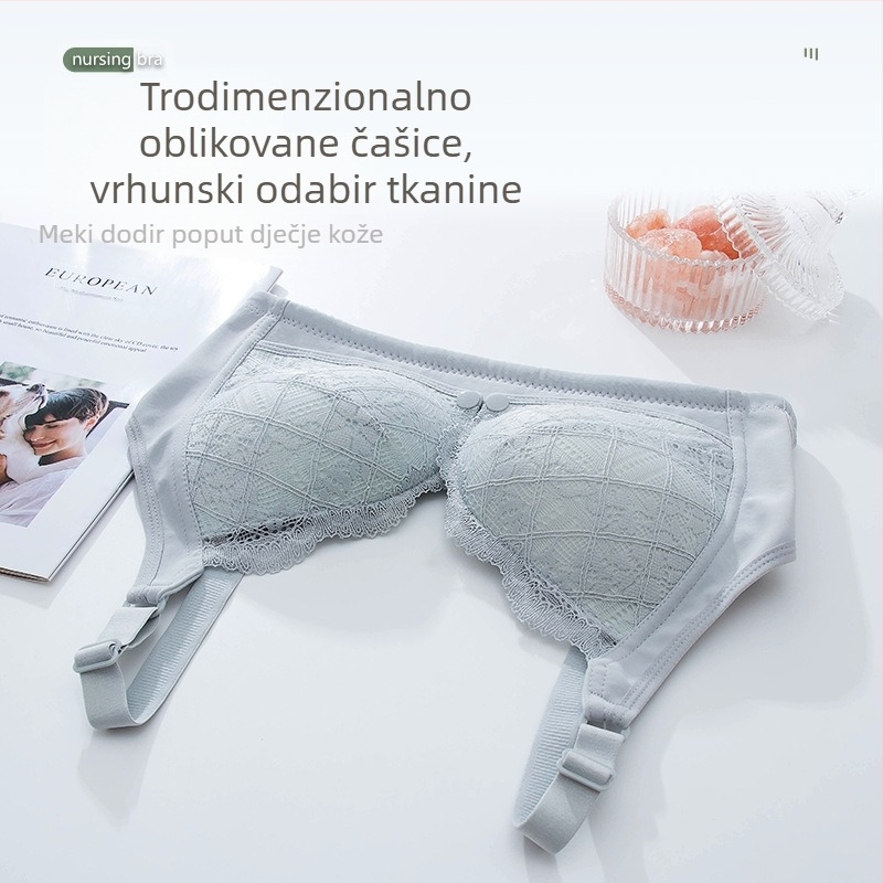Novi grudnjak za dojenje, push-up, protiv opuštanja, poseban grudnjak za trudnoću, za dojenje, od čistog pamuka, tanki grudnjak