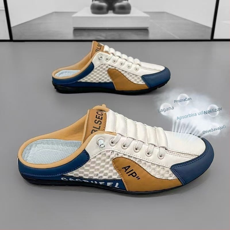 temu Amazon Explosions Male mrežaste papuče s tankim dnom Muške mrežaste cipele Muške ležerne cipele Cipele za plažu Cipele za lijeni bean