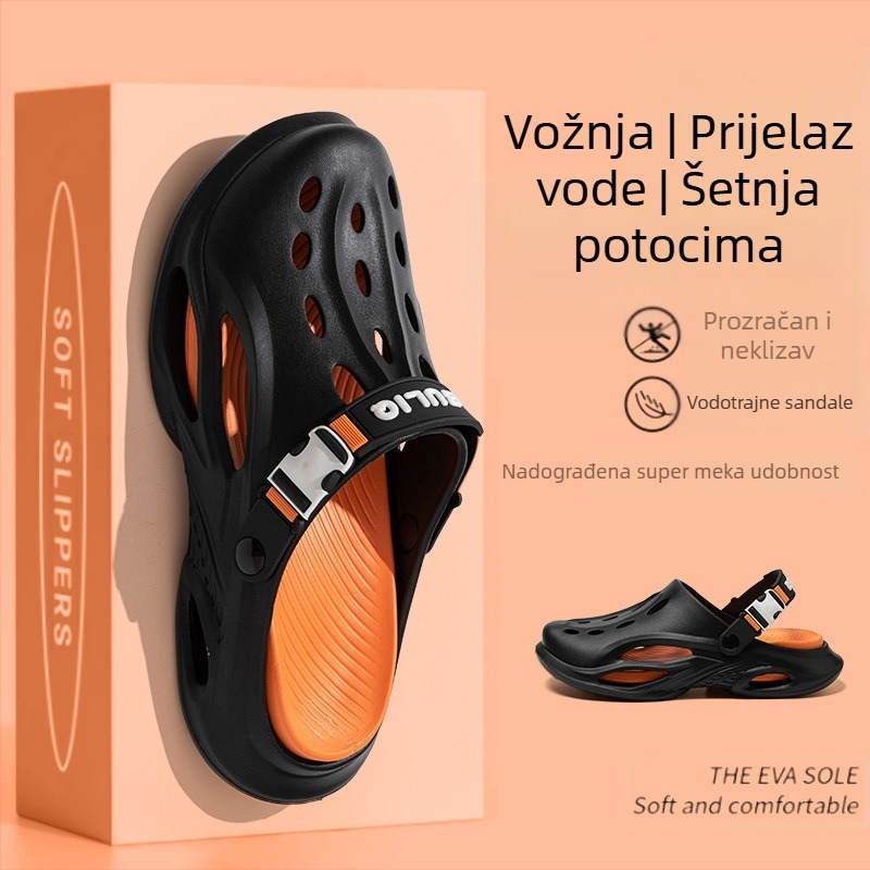 Papuče 2025. Ljeto, nove šuplje prozračne Baotou cipele s dvostrukom namjenom, muške ležerne cipele za gaženje s mekim potplatom za plažu