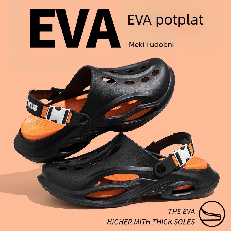 Papuče 2025. Ljeto, nove šuplje prozračne Baotou cipele s dvostrukom namjenom, muške ležerne cipele za gaženje s mekim potplatom za plažu