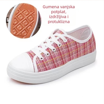 Proljetne i ljetne ženske studentske cipele s debelim potplatom, ležerne debele platnene cipele s mekim potplatom od starog pekinškog platna, traper ženske cipele