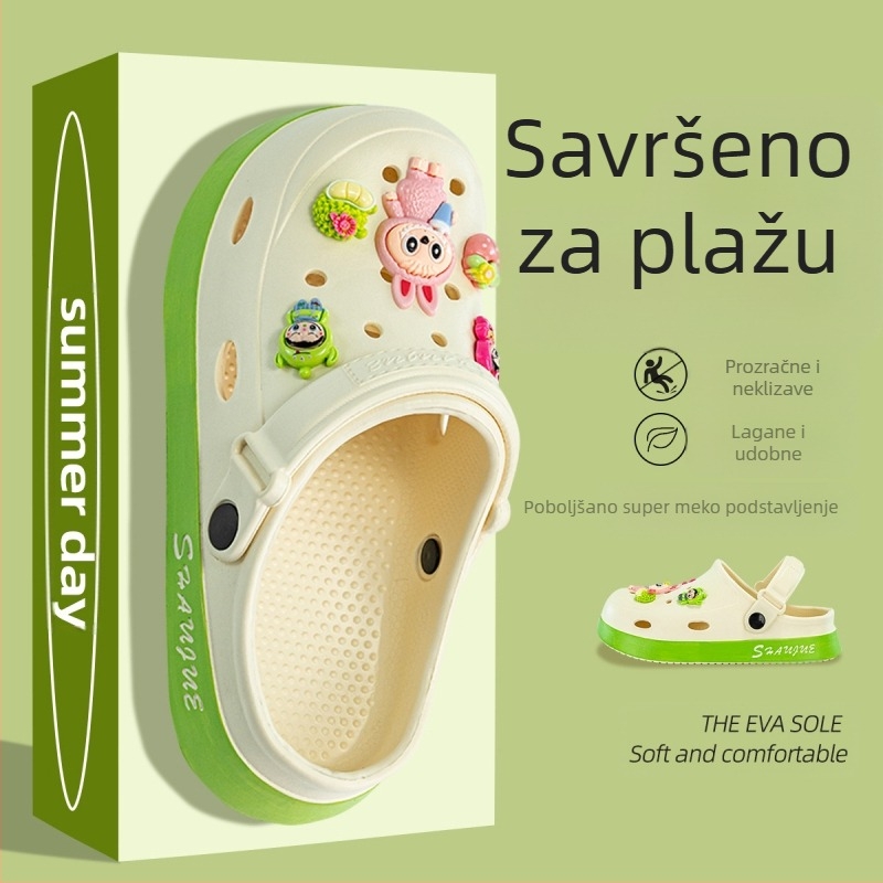 Nove platnene cipele s dvostrukom bojom od voća Rab, univerzalne, za muškarce i žene, s rupicama, vanjske cipele, ravne, neklizajuće papuče, modne sandale