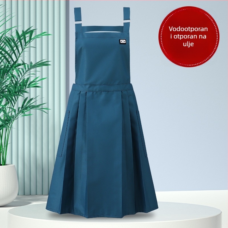 Guofeng vodootporna i uljeotporna pregača za žene visokog kvaliteta, struk, ženska plisirana suknja, kuhinjski struk, logotip, radna odjeća veleprodaja