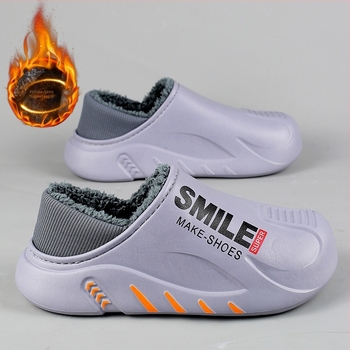 Jesenske i zimske muške cipele 2023., ležerne modne papuče s flis podstavom, gornja odjeća, zatvoreni prsti, pamučne cipele, kućne krznene cipele