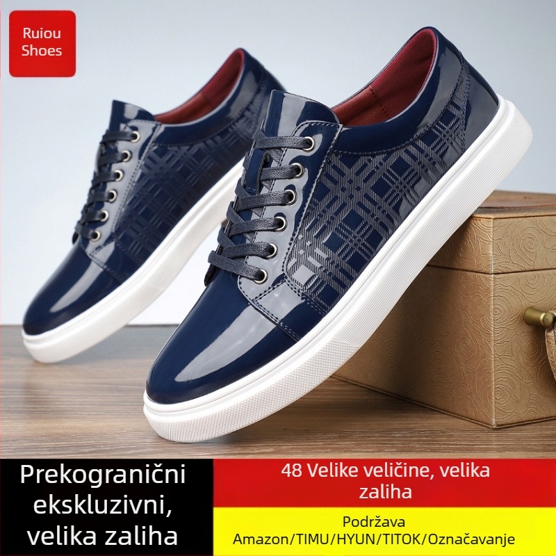 Muške formalne modne špicaste lakirane kožne niske poslovne ležerne muške cipele s remenom 39-48, sjajne poslovne cipele za muškarce