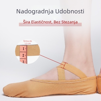 Plesne cipele za žene s mekim dnom za vježbanje, rastezljive dječje cipele za jogu bez vezica, cipele za kineski ples s mačjom kandžom