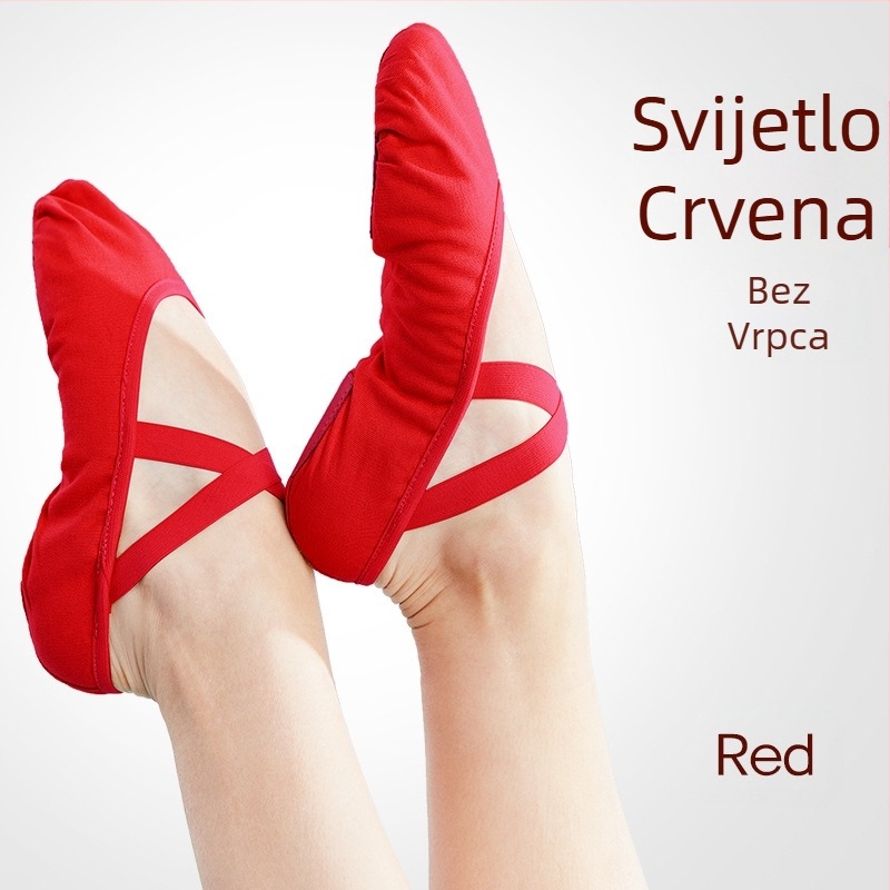 Plesne cipele za žene s mekim dnom za vježbanje, rastezljive dječje cipele za jogu bez vezica, cipele za kineski ples s mačjom kandžom