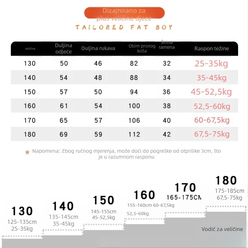 Jesenska majica dugih rukava za bucmaste dječake, plus veličine, široka dječja odjeća, duga majica, pulover, osnovna majica za bucmaste dječake