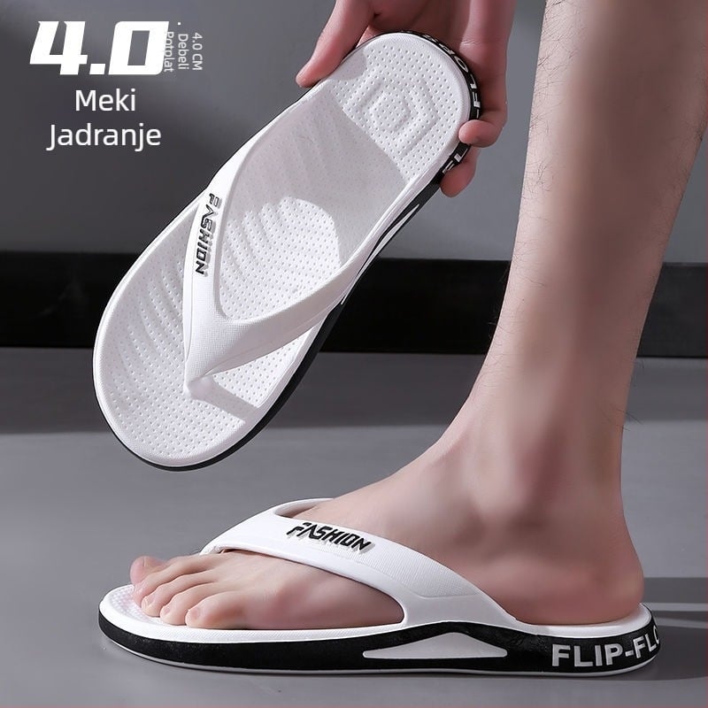 Muške ljetne papuče s debelim potplatom, protuklizne japanke, muške super mekane vanjske cipele za dom, kupaonicu, otporne na habanje, ljetne sandale