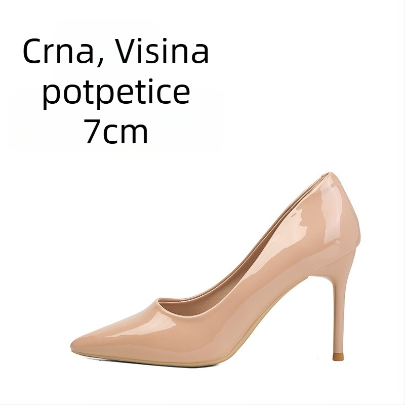 Visoke potpetice za žene, stiletto potpetice, nove bijele profesionalne cipele sa špicastim vrhom, nišni elegantni dizajn, boje kože