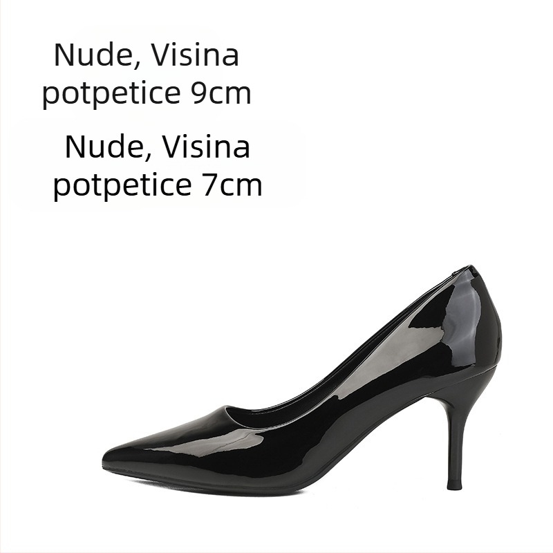 Visoke potpetice za žene, stiletto potpetice, nove bijele profesionalne cipele sa špicastim vrhom, nišni elegantni dizajn, boje kože