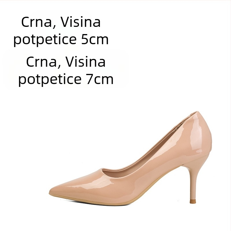 Visoke potpetice za žene, stiletto potpetice, nove bijele profesionalne cipele sa špicastim vrhom, nišni elegantni dizajn, boje kože