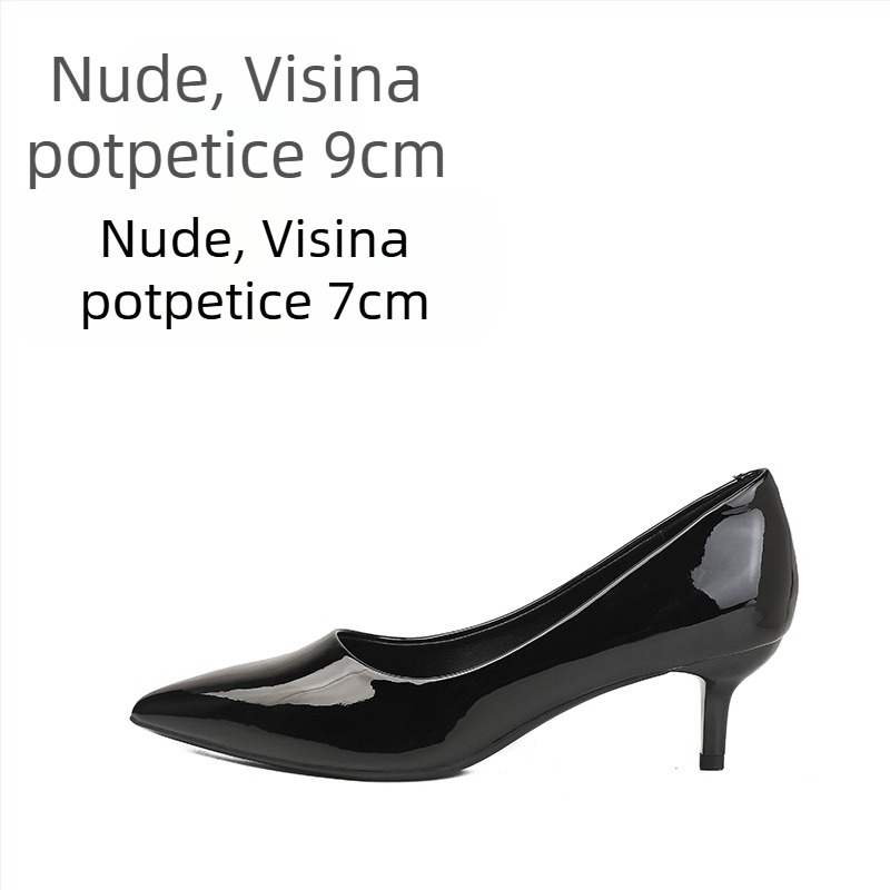 Visoke potpetice za žene, stiletto potpetice, nove bijele profesionalne cipele sa špicastim vrhom, nišni elegantni dizajn, boje kože