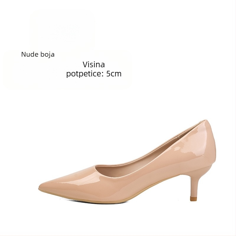 Visoke potpetice za žene, stiletto potpetice, nove bijele profesionalne cipele sa špicastim vrhom, nišni elegantni dizajn, boje kože