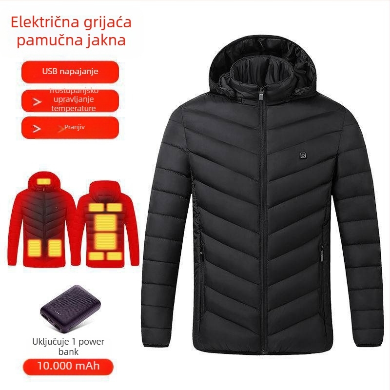 Nova tehnologija električnog grijanja, pamučno podstavljene jakne za muškarce i žene, pametno grijanje, pamučno podstavljena odjeća, punjenje, grijanje cijelog tijela, zimski kaput