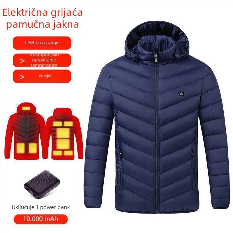 Nova tehnologija električnog grijanja, pamučno podstavljene jakne za muškarce i žene, pametno grijanje, pamučno podstavljena odjeća, punjenje, grijanje cijelog tijela, zimski kaput