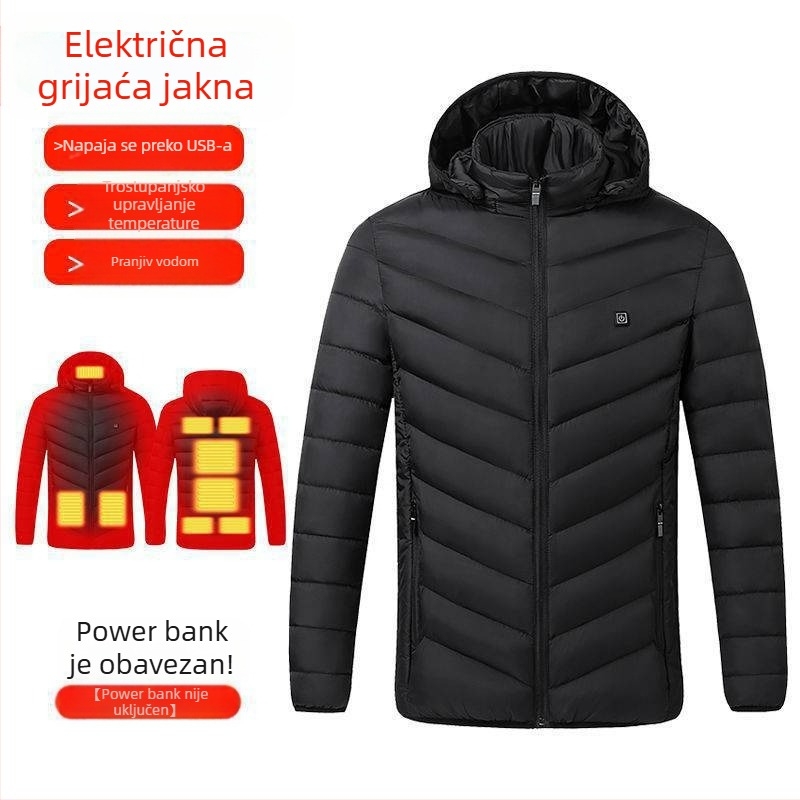 Nova tehnologija električnog grijanja, pamučno podstavljene jakne za muškarce i žene, pametno grijanje, pamučno podstavljena odjeća, punjenje, grijanje cijelog tijela, zimski kaput