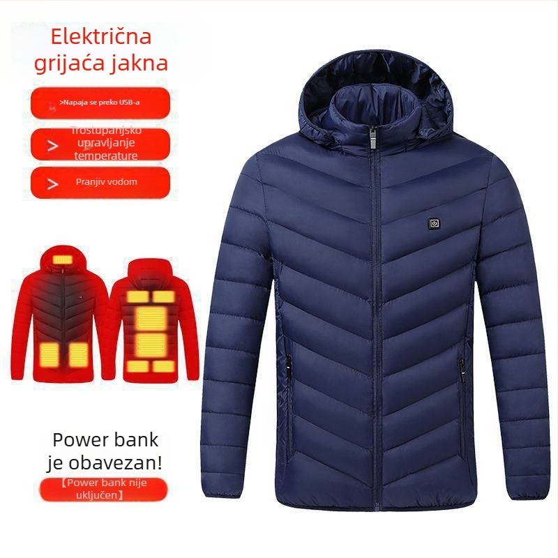 Nova tehnologija električnog grijanja, pamučno podstavljene jakne za muškarce i žene, pametno grijanje, pamučno podstavljena odjeća, punjenje, grijanje cijelog tijela, zimski kaput