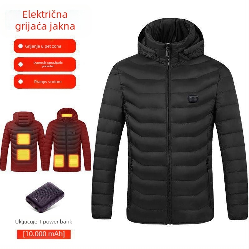 Nova tehnologija električnog grijanja, pamučno podstavljene jakne za muškarce i žene, pametno grijanje, pamučno podstavljena odjeća, punjenje, grijanje cijelog tijela, zimski kaput