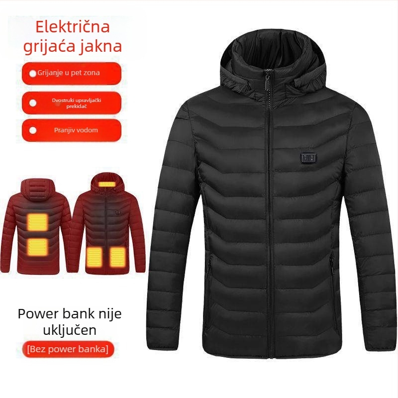 Nova tehnologija električnog grijanja, pamučno podstavljene jakne za muškarce i žene, pametno grijanje, pamučno podstavljena odjeća, punjenje, grijanje cijelog tijela, zimski kaput