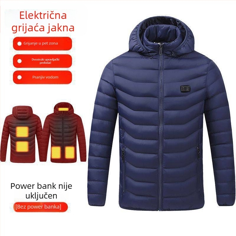 Nova tehnologija električnog grijanja, pamučno podstavljene jakne za muškarce i žene, pametno grijanje, pamučno podstavljena odjeća, punjenje, grijanje cijelog tijela, zimski kaput