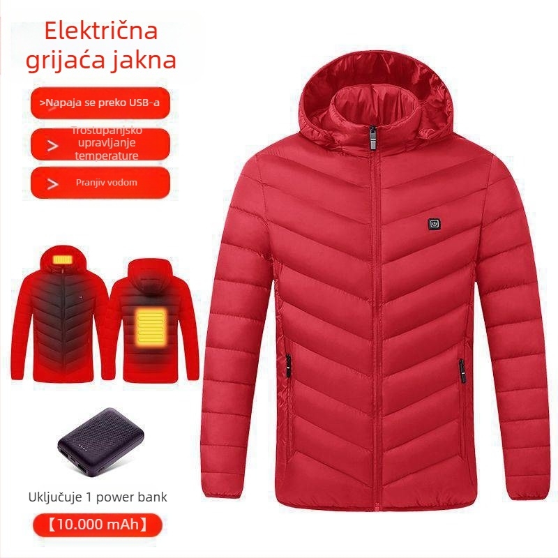 Nova tehnologija električnog grijanja, pamučno podstavljene jakne za muškarce i žene, pametno grijanje, pamučno podstavljena odjeća, punjenje, grijanje cijelog tijela, zimski kaput