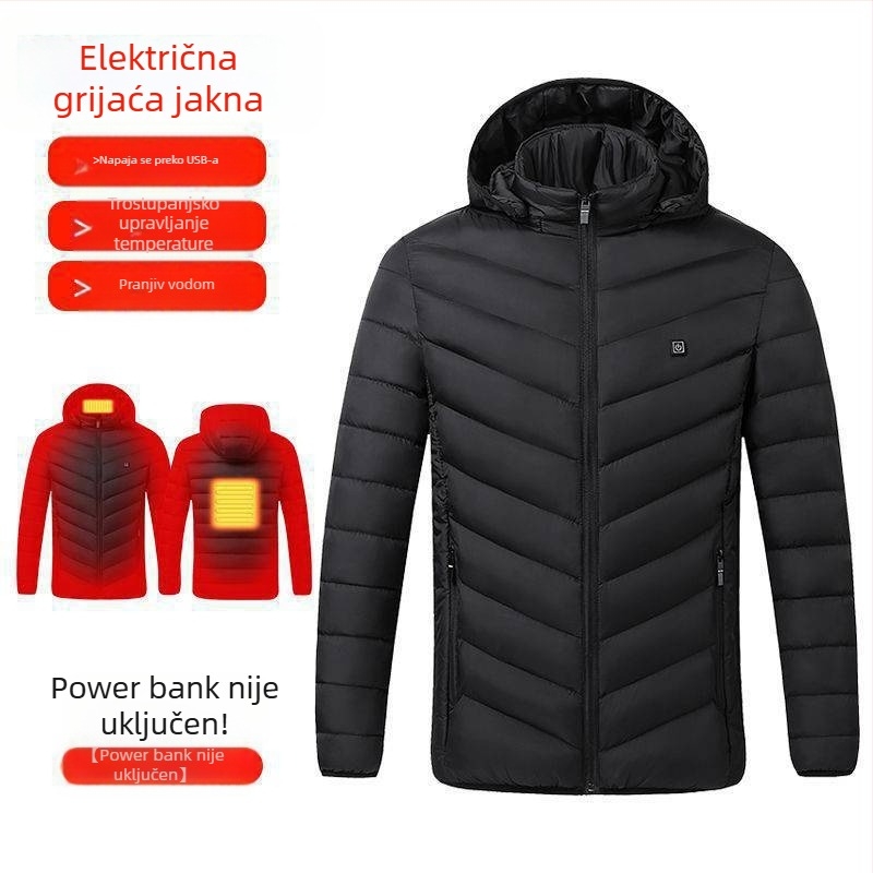 Nova tehnologija električnog grijanja, pamučno podstavljene jakne za muškarce i žene, pametno grijanje, pamučno podstavljena odjeća, punjenje, grijanje cijelog tijela, zimski kaput